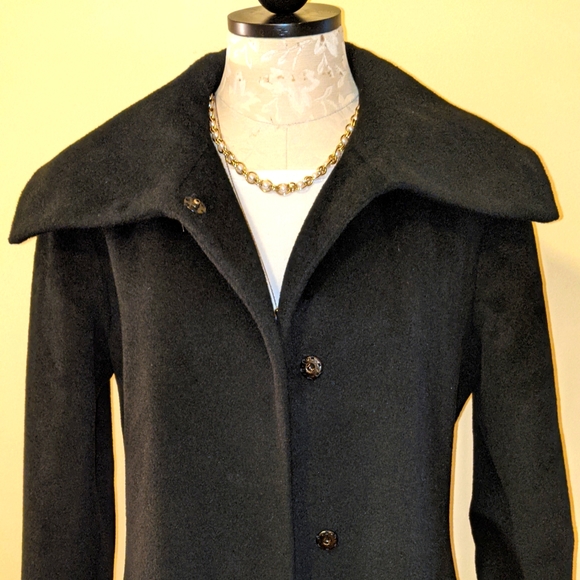 Bill Blass Luxury Black Angora & Wool Coat Sz8 - Picture 2 of 15